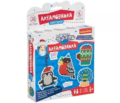 Bondibon Новогодняя аквамозаика с Буки 1000 бусин!