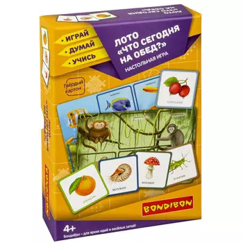 Bondibon Развивающая настольная игра Играй Думай Учись Лото Что сегодня на обед? 2 в 1