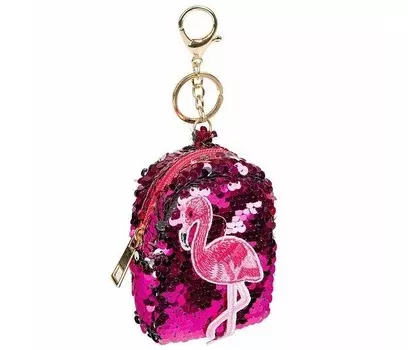 Bondibon Сумочка-брелок Фламинго с пайетками