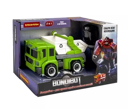 Bondibon Трансформер-конструктор с отвёрткой Bondibot 2 в 1 Робот-мусоровоз ВВ5258