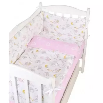 Бортик в кроватку AmaroBaby на молнии Мышата в облаках (4 подушки)