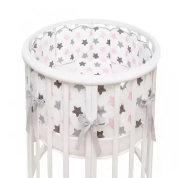 Бортик в кроватку Fluffymoon Funny Stars в круглую и овальную вафли