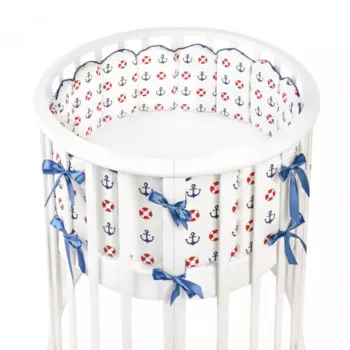 Бортик в кроватку Fluffymoon Sea Journey №8 в круглую и овальную вафли