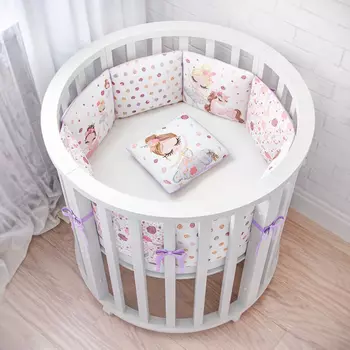 Бортик в кроватку Fluffymoon универсальные защитные подушки Ballerinas