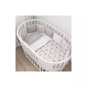 Бортик в кроватку Fluffymoon универсальный Happy Sheep подушки (12 предметов)