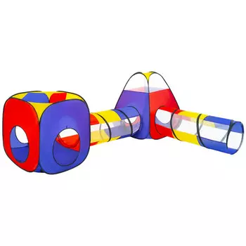 Brauberg Детская игровая палатка-лабиринт с 2 тоннелями и кубом 4 в 1