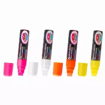 Brauberg Pop-Art Маркеры меловые 15 мм 4 шт.