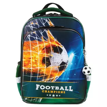 Brauberg Ранец Quadro 3 отделения с брелком Fire football 37х28х18 см