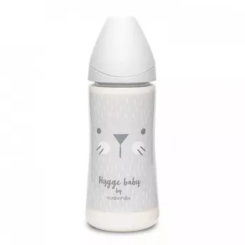 Бутылочка Suavinex Hugge Baby с круглой силиконовой соской (3 позиции) 360 мл