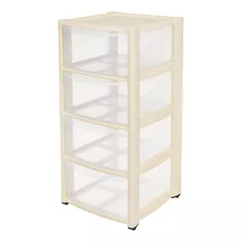 Бытпласт Комод на колёсах Амадео (4 ящика)