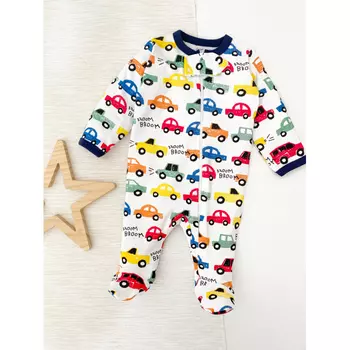 Carrot Комбинезон-слип на молнии Машинки