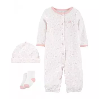 Carter's Комплект для девочки с коалами (комбинезон, шапочка, носочки)