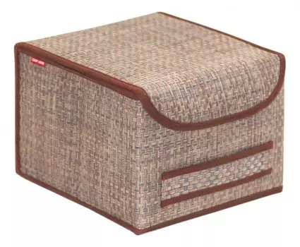 Casy Home Коробка для хранения с крышкой бежевый 25х27х20 см