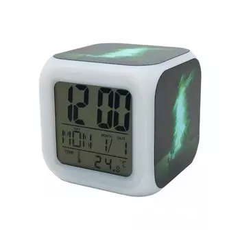 Часы Pixel Crew будильник Изумрудный меч с подсветкой