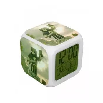 Часы Pixel Crew будильник Скелет пиксельные с подсветкой