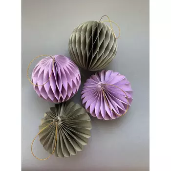 Chuckle.kids Набор бумажных елочных шаров 2 круга 2 овала