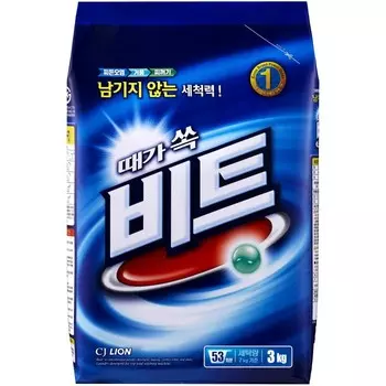 CJ Lion Стиральный порошок Beat для ручной и автоматической стирки мягкая упаковка 3 кг