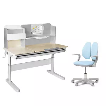 Cubby Комплект парта Ginepro Grey + кресло с подлокотниками Mente Blue