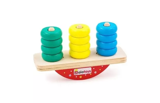 Деревянная игрушка Alatoys Балансир Пирамидка