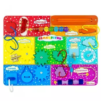 Деревянная игрушка Alatoys Бизиборд Семицветик