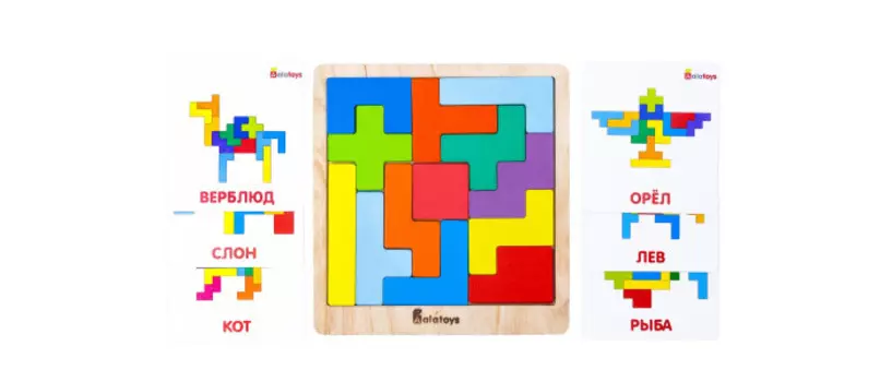 Деревянная игрушка Alatoys Пазл Тетрис