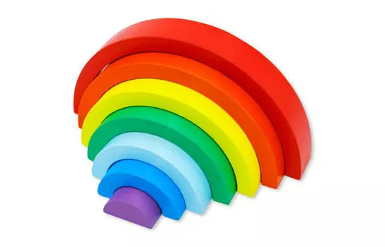 Деревянная игрушка Alatoys Пирамидка Радуга