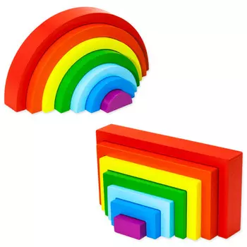 Деревянная игрушка Alatoys Пирамидка Радуга ПСТ06
