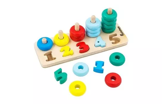 Деревянная игрушка Alatoys Пирамидка Счеты ПСЧ3005