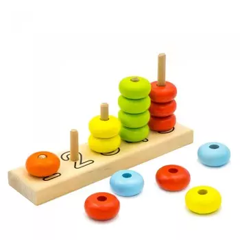 Деревянная игрушка Alatoys Пирамидка Счеты ПСЧ4001