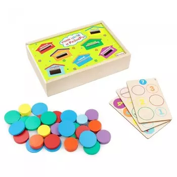 Деревянная игрушка Alatoys Сортер Учим цвета и размеры