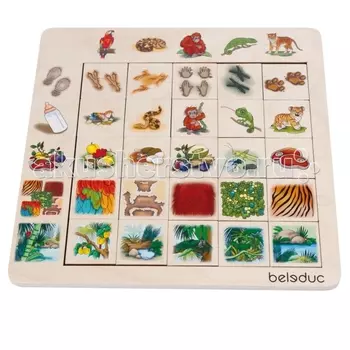 Деревянная игрушка Beleduc Развивающий Пазл Джунгли 11070