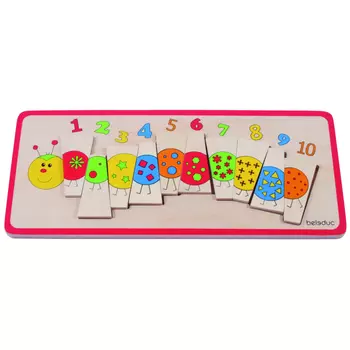 Деревянная игрушка Beleduc Развивающий Пазл Гусеница 11008