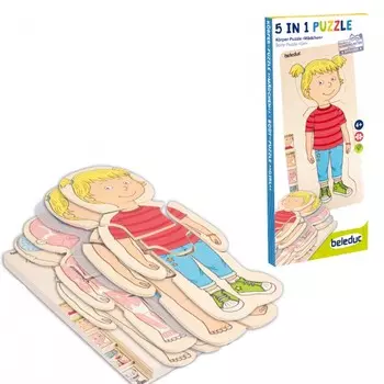 Деревянная игрушка Beleduc Развивающий пазл Изучаем тело. Девочка