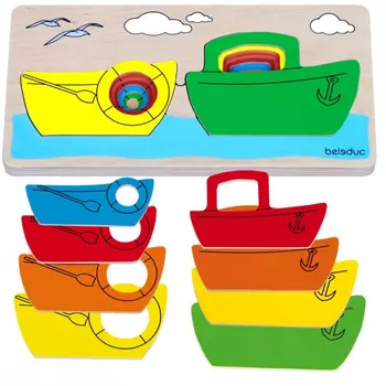 Деревянная игрушка Beleduc Развивающий пазл Кораблик