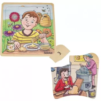 Деревянная игрушка Beleduc Развивающий пазл Мёд