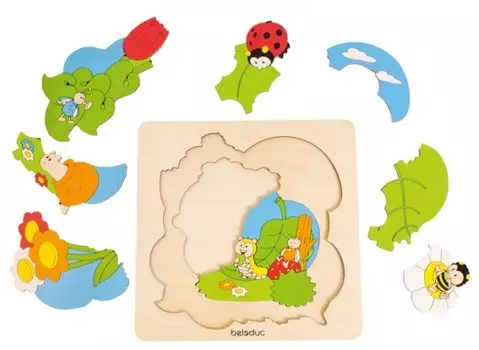 Деревянная игрушка Beleduc Развивающий пазл Поляна