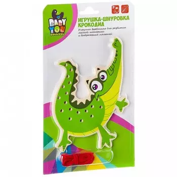 Деревянная игрушка Bondibon Крокодил Шнуровка
