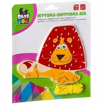 Деревянная игрушка Bondibon Лев Шнуровка