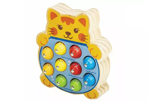 Деревянная игрушка Brauberg Магнитная рыбалка Кот