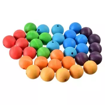 Деревянная игрушка Букарашка Бусины Поседа 20 мм 35 шт.