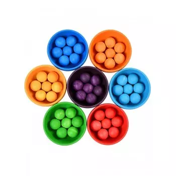 Деревянная игрушка Букарашка Монтессори набор Крошки-Радужки