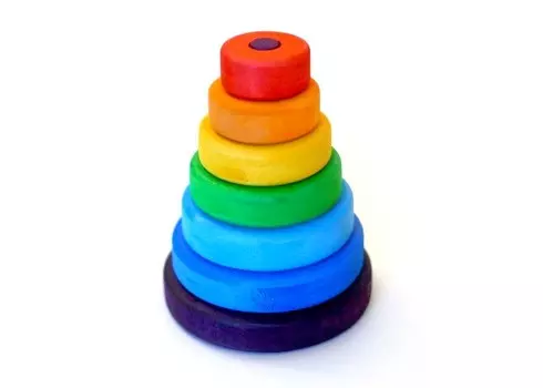 Деревянная игрушка Букарашка Пирамидка Малышка в красной шапочке