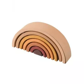 Деревянная игрушка Букарашка Радуга Монтессори пирамида