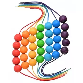 Деревянная игрушка Букарашка Радужная шнуровка Цветик-Семицветик