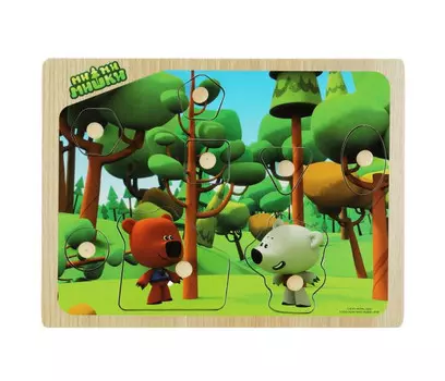 Деревянная игрушка Буратино Вкладыши фотоохота Ми-ми-мишки 30х22,5 см