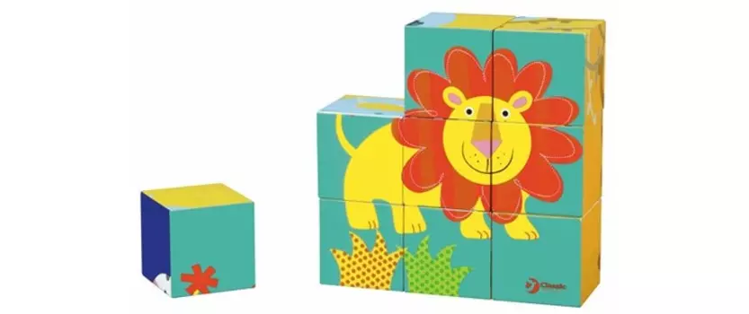 Деревянная игрушка Classic World Кубики-пазлы Приключения в джунглях