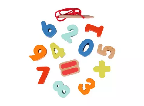 Деревянная игрушка Classic World шнуровка Учим цифры