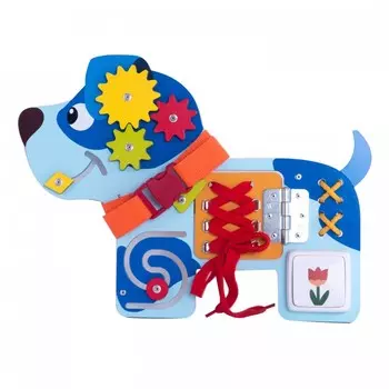 Деревянная игрушка Деревяшки Бизиборд Собачка Гав-Гав