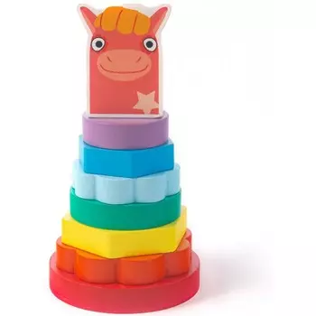Деревянная игрушка Деревяшки Пирамидка Лошадка Иго-го