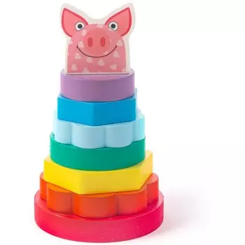 Деревянная игрушка Деревяшки Пирамидка Поросенок Хрю